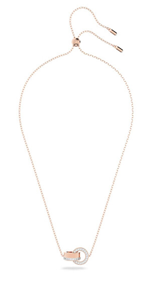 Elegante collana placcata in oro rosa con cristalli Hollow 5636496