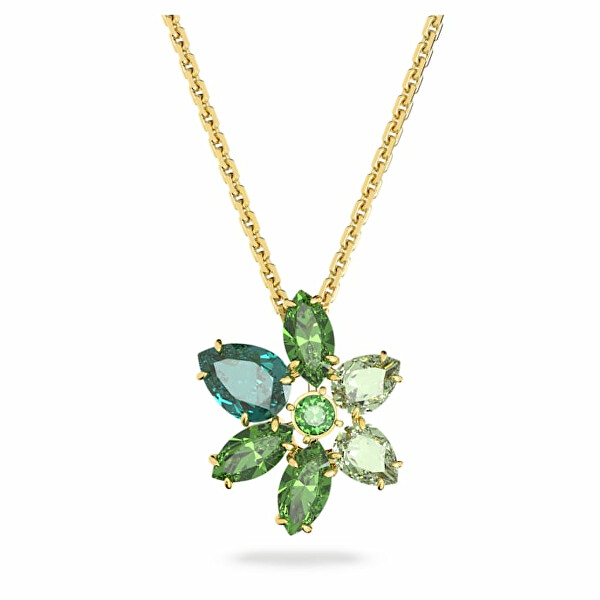 Stylový pozlacený náhrdelník s krystaly Gema 5658399