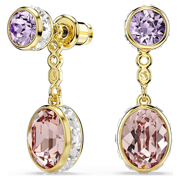 Trblietavé pozlátené náušnice 2v1 Chroma 5738478