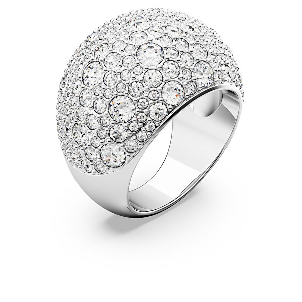Třpytivý masivní prsten s krystaly Luna 5677134