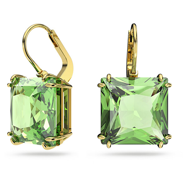 Jellegzetes lógó fülbevaló zöld kristályokkal Millenia 5636564