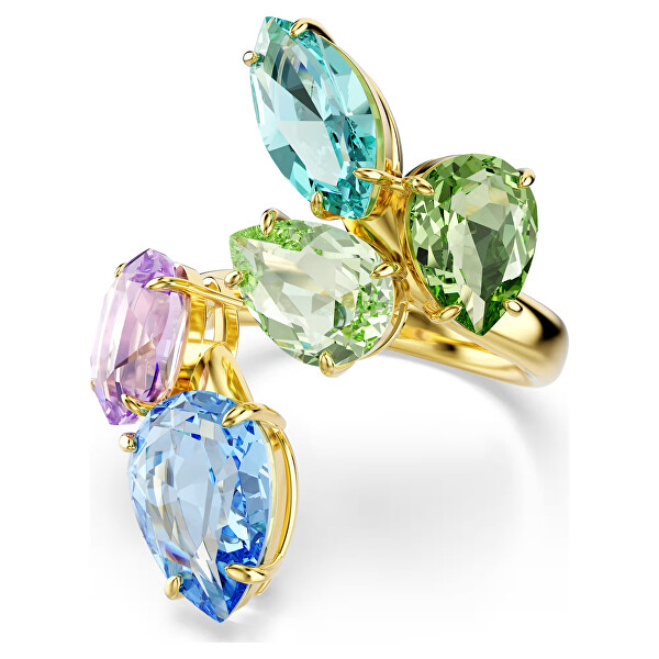 Výrazný prsteň s farebnými Swarovski kryštálmi Gema 5746907