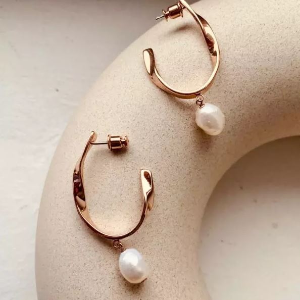 Luxus bronz fülbevalók valódi gyöngyökkel Agnethe SKJ1397791