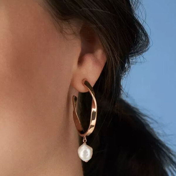 Luxus bronz fülbevalók valódi gyöngyökkel Agnethe SKJ1397791