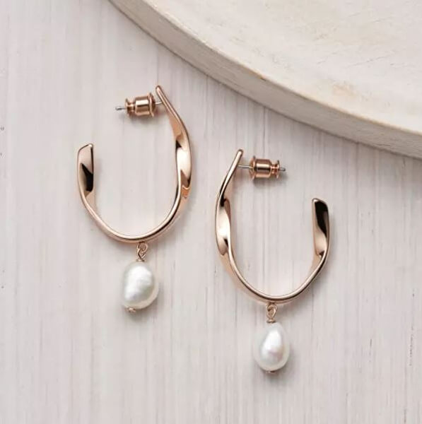 Cercei de oțel de lux cu perle reale Agnethe SKJ1396040