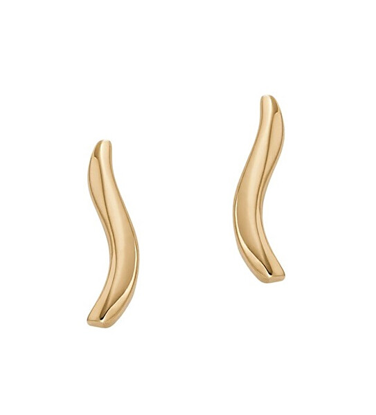 Orecchini minimalisti placcati oro Wave SKJ1782710