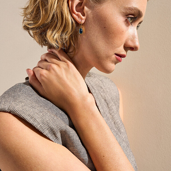 Okouzlující pozlacené náušnice Sofie Sea Glass SKJ1885710