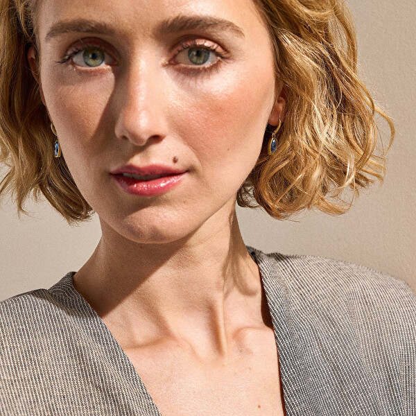 Okouzlující pozlacené náušnice Sofie Sea Glass SKJ1885710