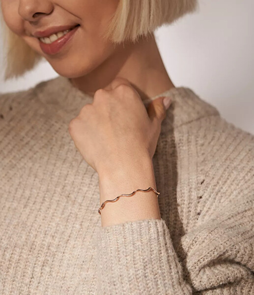 Slušivý pozlacený náramek pro ženy Wave SKJ1787791