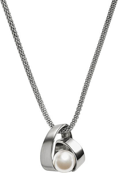 Colier din oțel cu perlă pentru femei SKJ0749040