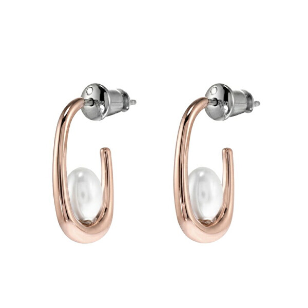 Bezaubernde vergoldete Ohrringe mit echten Perlen Agnethe SKJ1747791