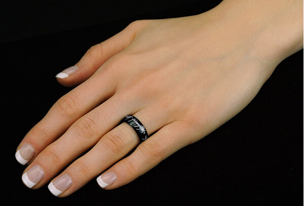Černý ocelový prsten moci z filmu Pán prstenů RRC5623