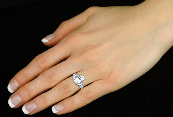Dámský celostříbrný prsten Claddagh ZTR96391