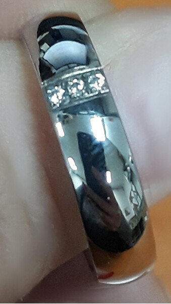Dámský prsten z oceli s krystaly SPD01 - SLEVA