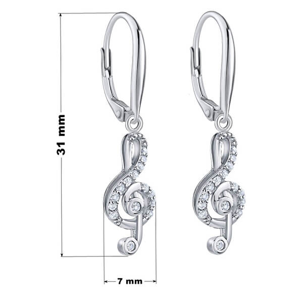 Design Silber Ohrringe Violinschlüssel JJJED1098