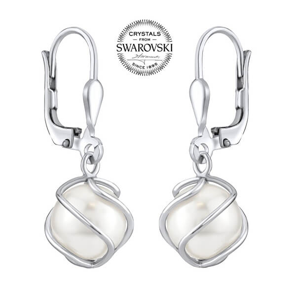 Orecchii eleganti con perla Swarovski® SILVEGOBP31644