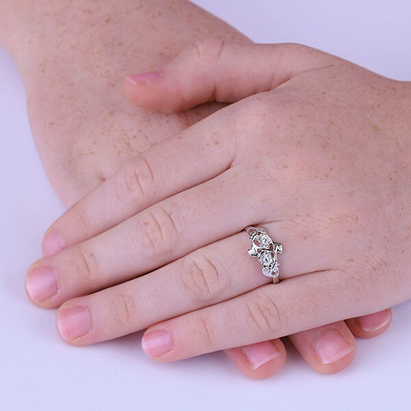 Otevřený stříbrný prsten na nohu květiny Alisa PRM12185R