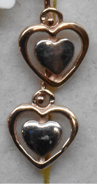 SLEVA - Dětské bicolor náušnice Srdíčka C1604-10-X-R4