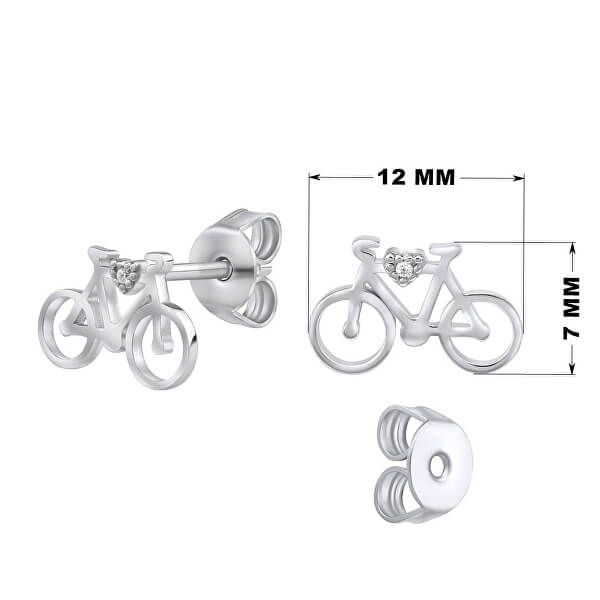 Ezüst kerékpár fülbevaló MW14247