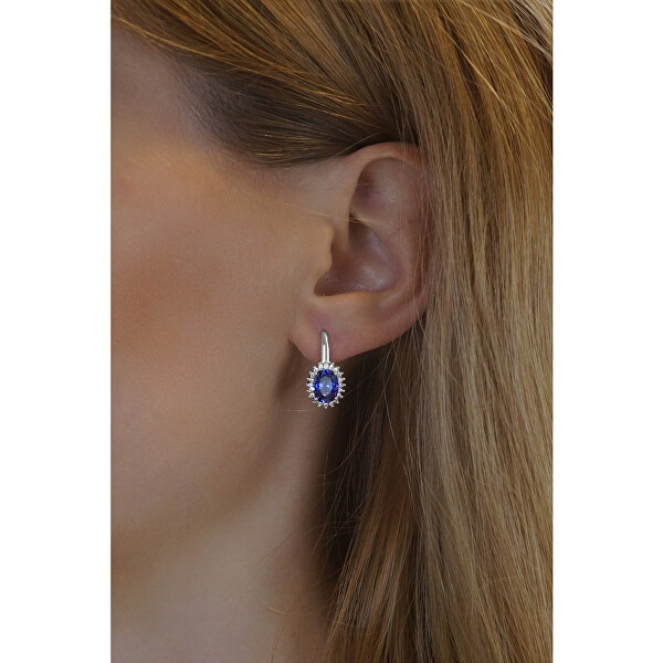 Silberne Ohrringe DHARMA mit blauem Saphir LPS0588DB