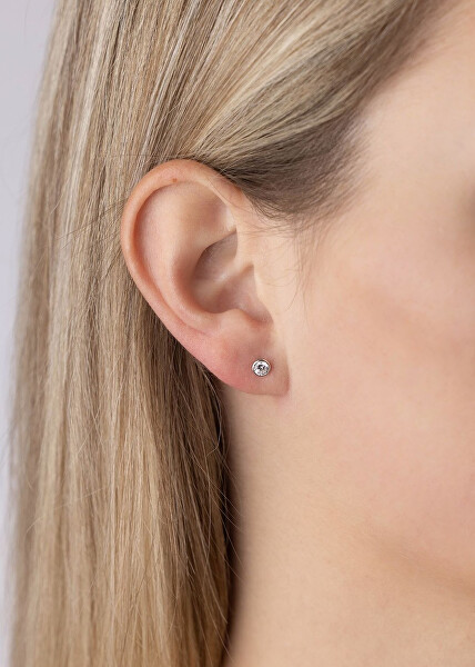 Stříbrné náušnice pecky Jenis s Brilliance Zirconia 4 mm SILVEGOB70604SBDW