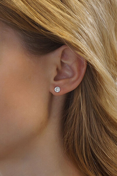 Stříbrné náušnice pecky Jenis s Brilliance Zirconia 6 mm SILVEGOB70606SBDW