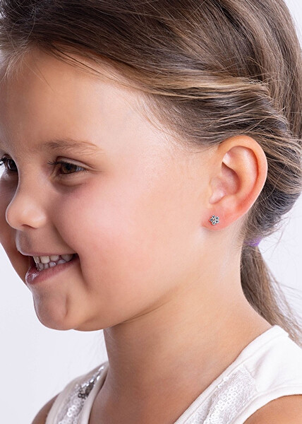 Stříbrné náušnice pecky pomněnky světle modré s Brilliance Zirconia dámské i dětské SILVEGOB70549SBDLB