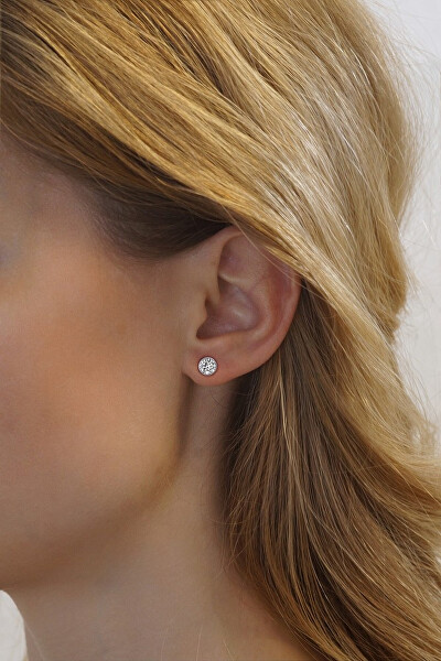 Stříbrné náušnice pecky se Swarovski Zirconia 6 mm SILVEGO70606w