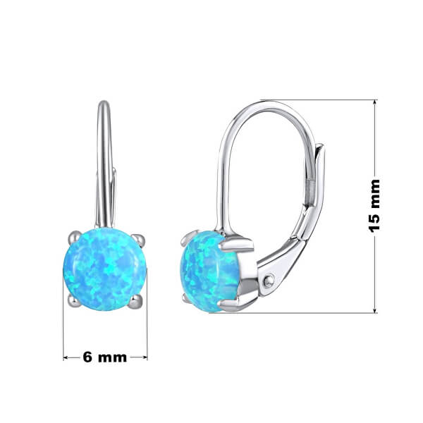Orecchini in argento con opale sintetico blu LPS1398M