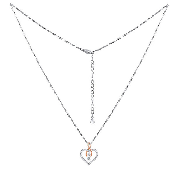 Strieborný náhrdelník Camilla s príveskom srdca a Infinity s Brilliance Zirconia DCC1607028N
