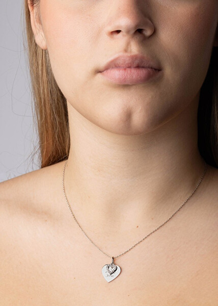Strieborný náhrdelník s príveskom srdiečka "I love you" ZT131008NW