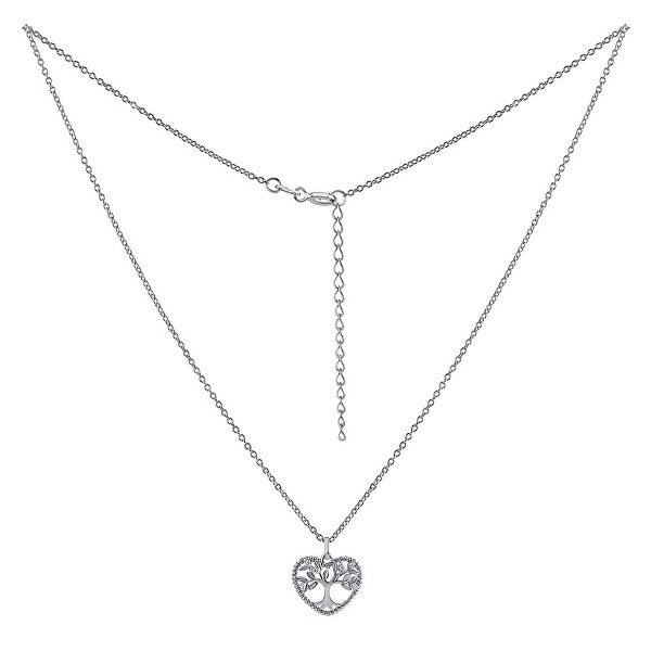 Stříbrný náhrdelník s přívěskem Strom života v srdci Zethar JJJ0971N