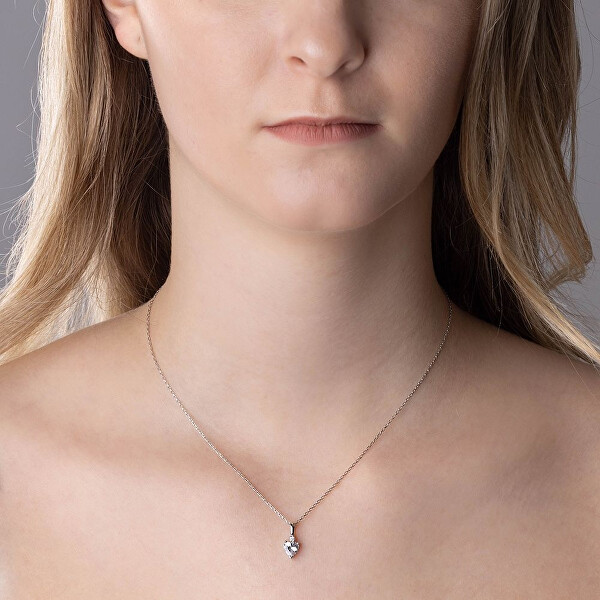 Strieborný náhrdelník srdca Aris s Brilliance Zirconia PRGPHP0001NW