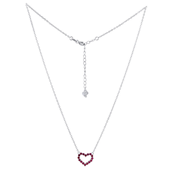 Stříbrný náhrdelník srdce Patty s růžovými Brilliance Zirconia JJJN0685R