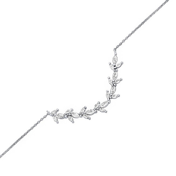 Strieborný náhrdelník Zoe s príveskom v tvare lístkov s Brilliance Zirconia MSS175N