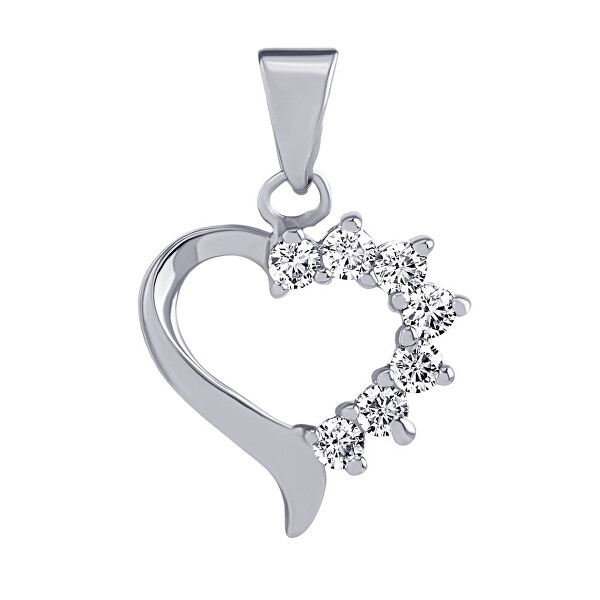 Ezüst népszerű szív cirkónium kővel díszítve JJJS582 (fülbevaló, medál)