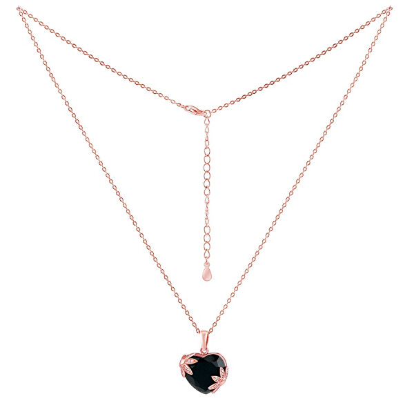 Stříbrný/ pozlacený náhrdelník Trabl s Brilliance Zirconia ve tvaru srdce DCC1610411NRG