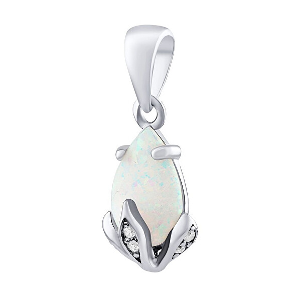 Pendente Clarissa in argento con opale bianco e Zirconi Brilliance JJJ1267PW
