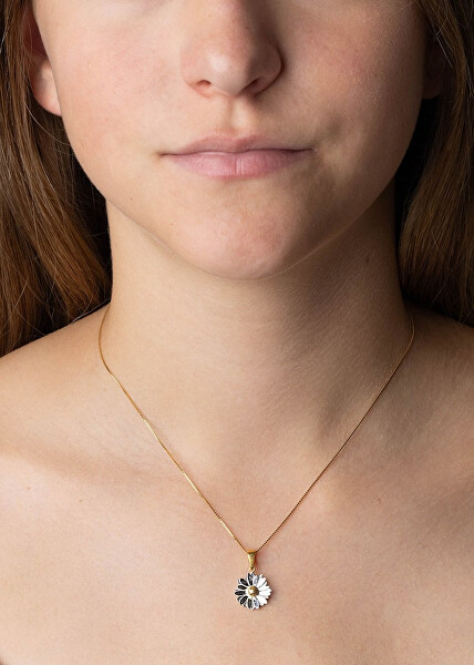 Stříbrný přívěsek Sedmikráska zlacená 18kt. zlatem KRN1106PGP