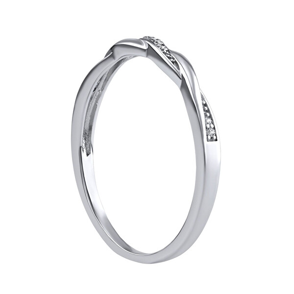 Stříbrný prsten Asumi pletený s Brilliance Zirconia JJJ1295RW