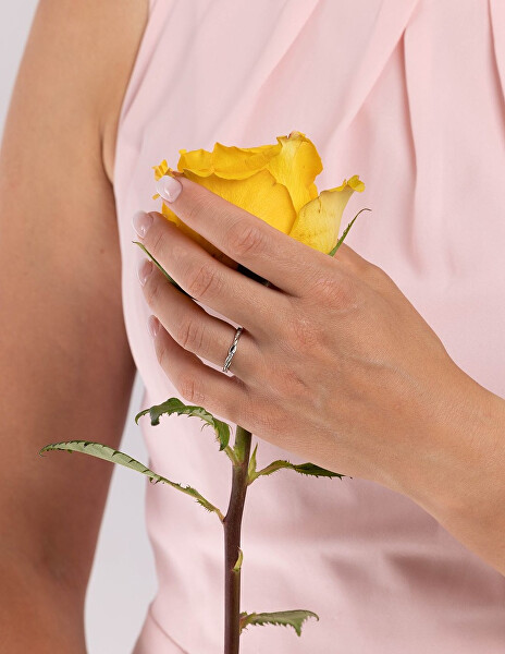 Stříbrný prsten Asumi pletený s Brilliance Zirconia JJJ1295RW