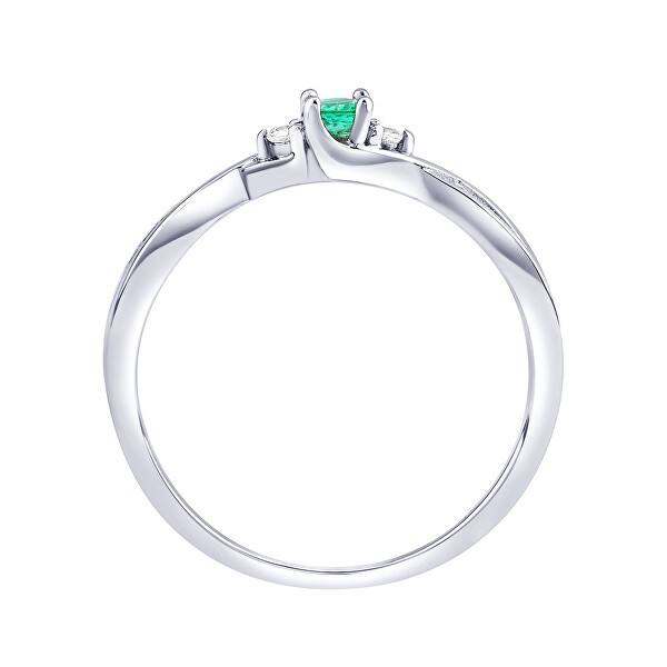 Ezüst gyűrű valódi természetes smaragddal JJJR1100ER