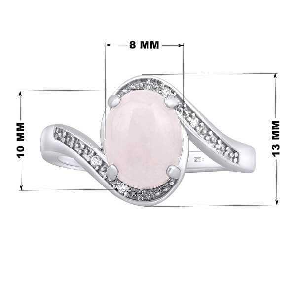 Stříbrný prsten s přírodním růženínem JST14809RO