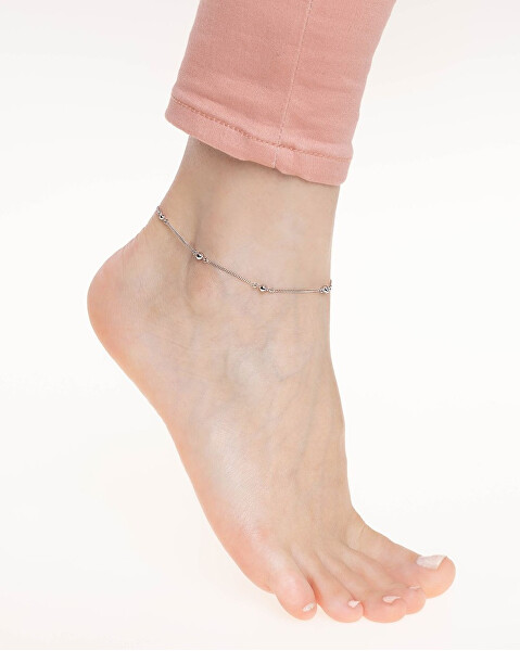 Stříbrný řetízek na nohu Elizabeth s kuličkami ZT160977A