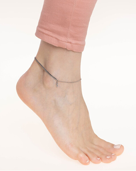 Stříbrný řetízek na nohu Ellie s infinity a Brilliance Zirconia ZT86751A