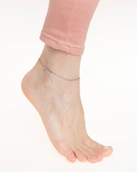 Stříbrný řetízek na nohu Mary s Brilliance Zirconia ZT196751A