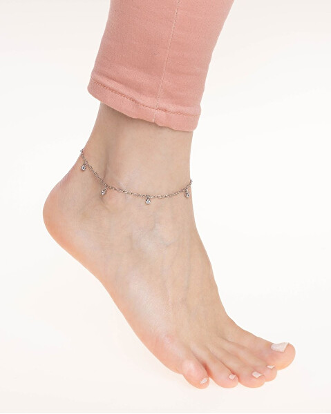 Strieborná retiazka na nohu Samantha s Brilliance Zirconia ZT1A36751A