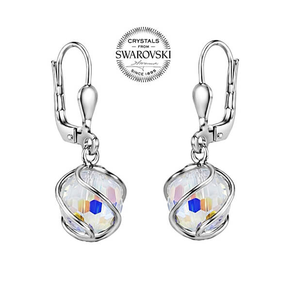 Glitzernde hängende Ohrringe mit Swarovski® Crystals SILVEGOB31644