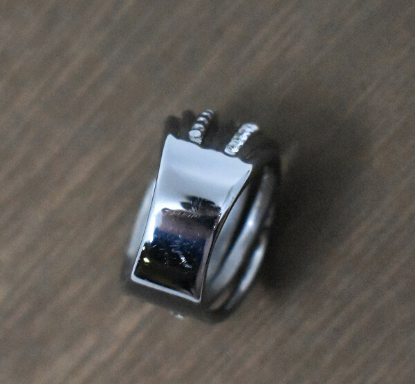 Výrazný ocelový prsten s kubickými zirkony Chic 75306A01 - SLEVA