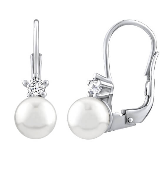 Orecchini d’argento con perla bianca Swarovski® SILVEGO35037W